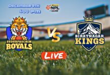 biratnagar kings vs sudurpaschim today match